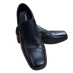 Bruno Marc men's size 12 black leather loafers dress shoes